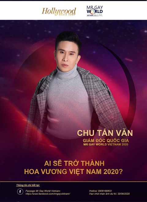 Chu Tấn Văn trở thành giám đốc quốc gia tại Việt Nam của Mr Gay World 2020