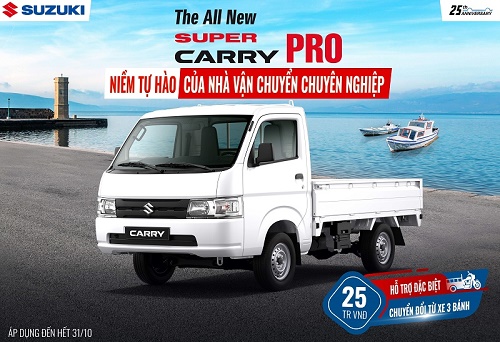 Độ bền cao đi kèm với nhiều tiện ích, xe tải nhẹ Super Carry Pro của Suzuki được nhiều khách hàng lựa chọn.