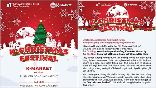 K-Market chào đón giáng sinh ấm áp với lễ hội K-CHRISTMAS FESTIVAL - phương châm mang lại sự hài lòng cho khách hàng