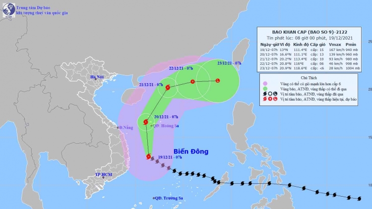 Bão số 9 gây mưa lớn khu vực từ Thừa Thiên Huế đến Phú Yên