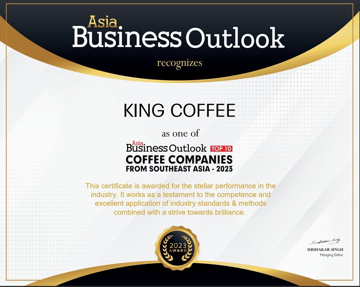 King Coffee được bình chọn là Thương hiệu cà phê hàng đầu Đông Nam Á 2023