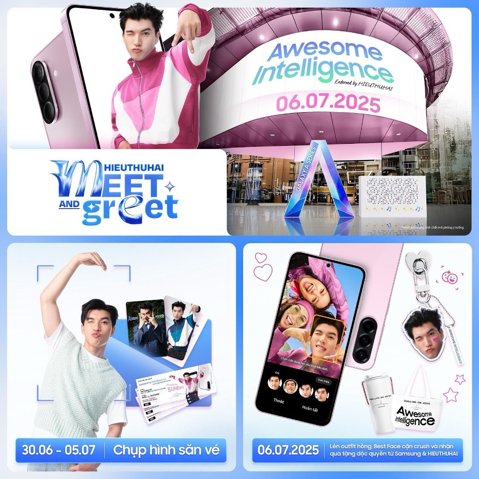 HIEUTHUHAI hẹn gặp người hâm mộ tại sự kiện Meet & Greet cùng Galaxy A56 5G Hồng mới